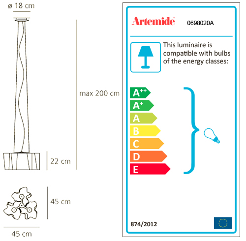 ARTEMIDE LOGICO MINI SUSPENSION 3x120°