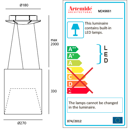 ARTEMIDE TAGORA SOSPENSIONE 270