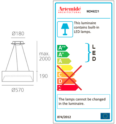 ARTEMIDE TAGORA SOSPENSIONE 570