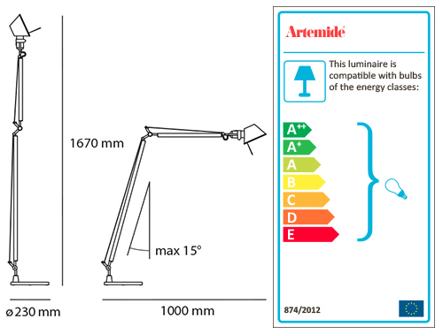 ARTEMIDE TOLOMEO READING FLOOR