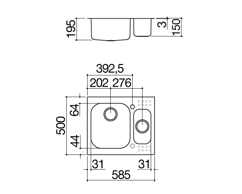 vasca quadra 1IS6060 misure