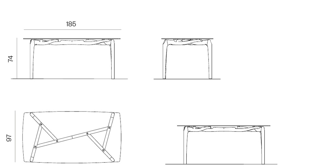 BD BARCELONA DESIGN table CARLINAS 185