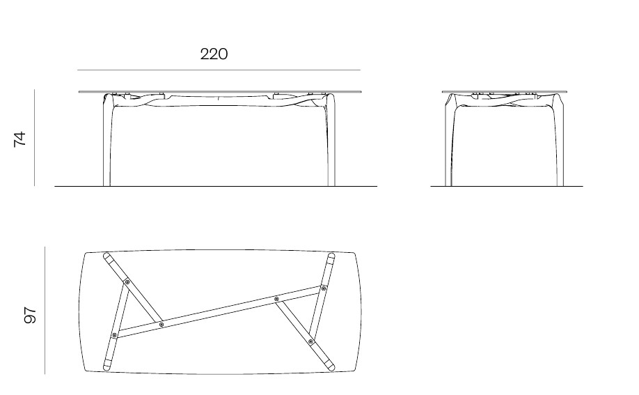 BD BARCELONA DESIGN table CARLINAS 220