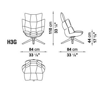 b&b italia h3g sizes