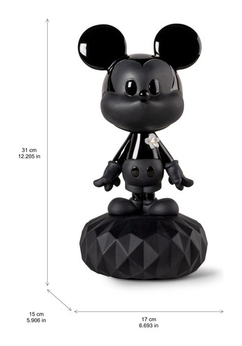 LLADRÓ objet décoratif MICKEY TOTAL BLACK Disney Collection