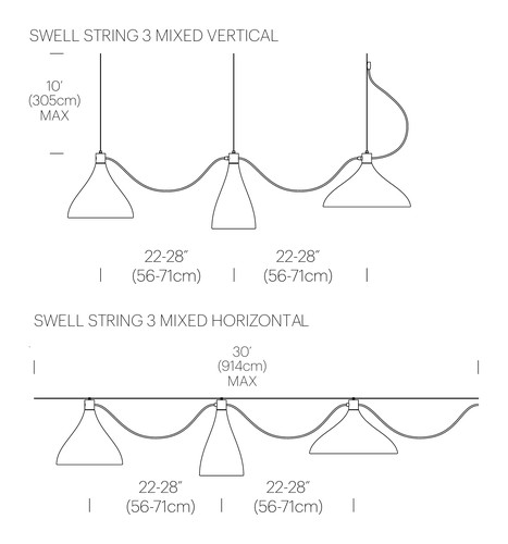 PABLO DESIGNS suspension SWELL STRING 3 MIXED