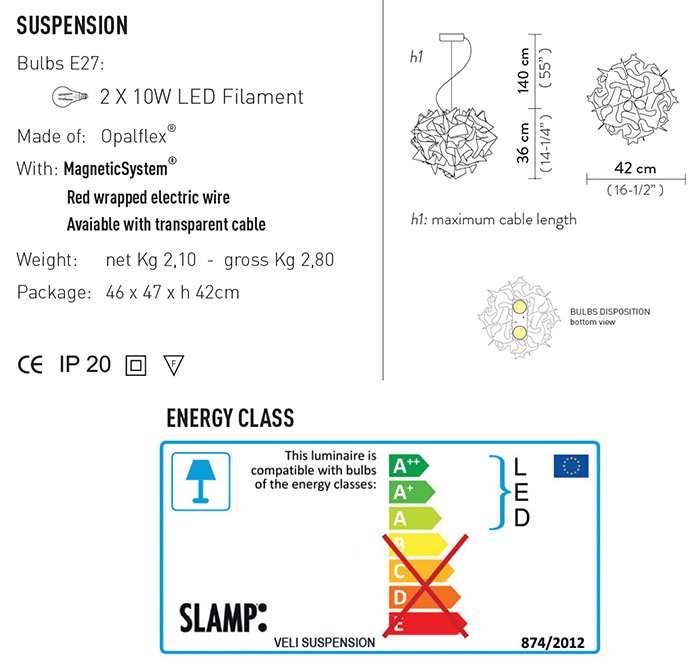 slamp veli mini misure