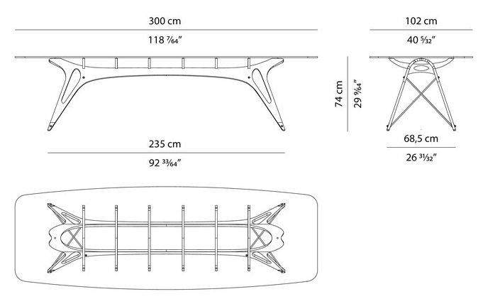 ZANOTTA table VERTEBRA