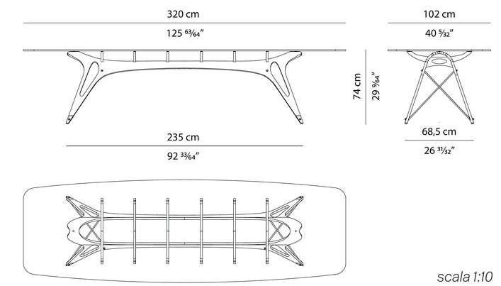 ZANOTTA table VERTEBRA