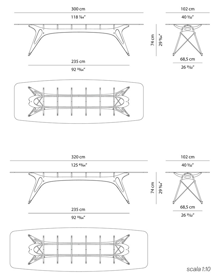 ZANOTTA table VERTEBRA