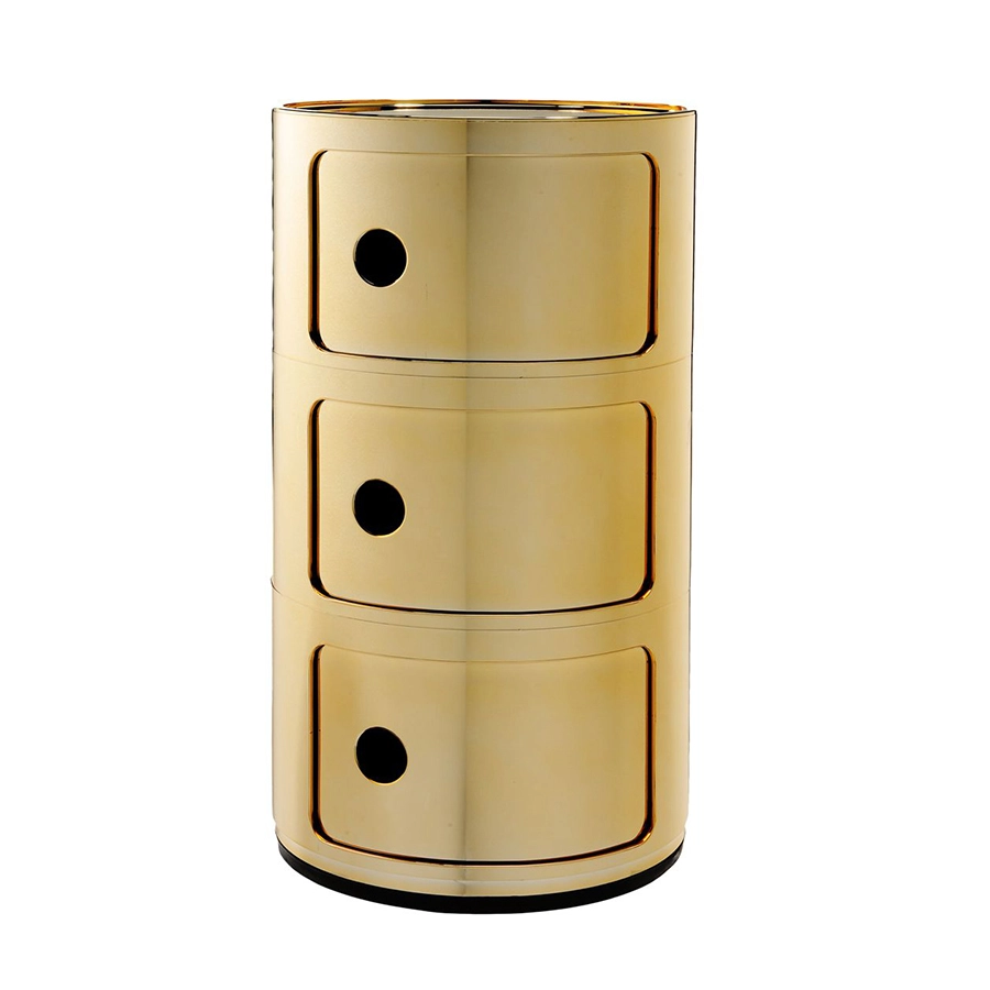 KARTELL table de chevet COMPONIBILI à trois éléments MÉTALLISÉS PRECIOUS COLLECTION