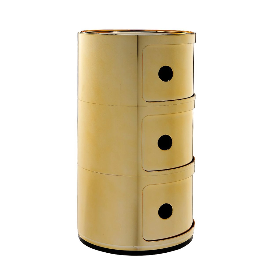 KARTELL table de chevet COMPONIBILI à trois éléments MÉTALLISÉS PRECIOUS COLLECTION