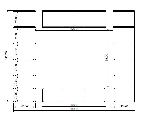 KRIPTONITE bibliothèque murale KROSSING composition 73