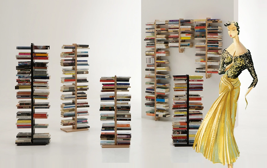 LE ZIE DI MILANO bibliothèque sur pied fixée au mur ZIA BICE