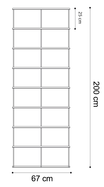 KRIPTONITE bibliothèque murale KROSSING 67 x H 200 cm