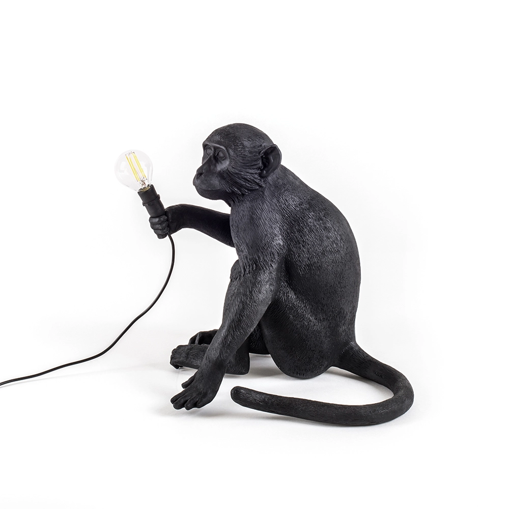 SELETTI lampe de table MONKEY LAMP à LED BLACK EDITION