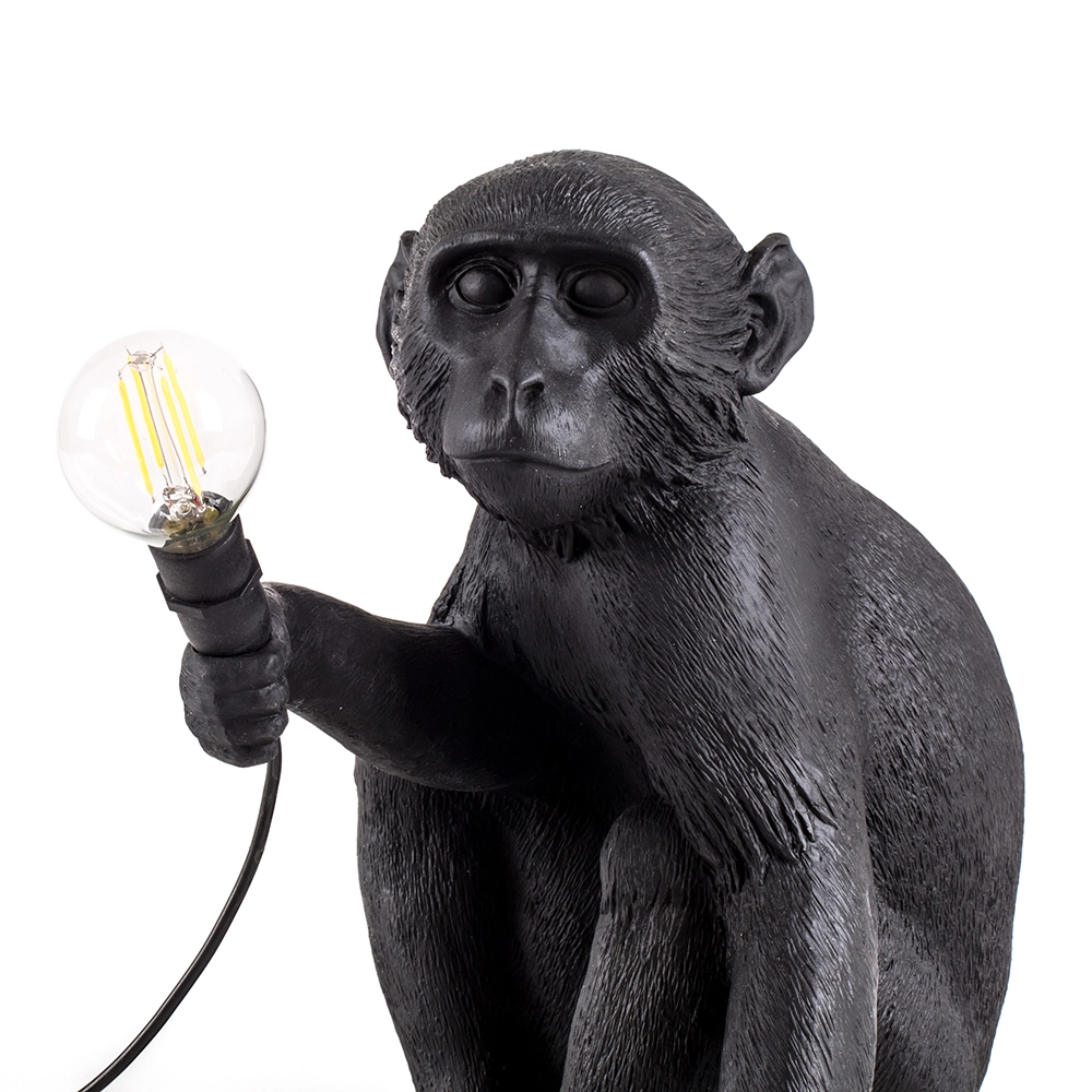 SELETTI lampe de table MONKEY LAMP à LED BLACK EDITION