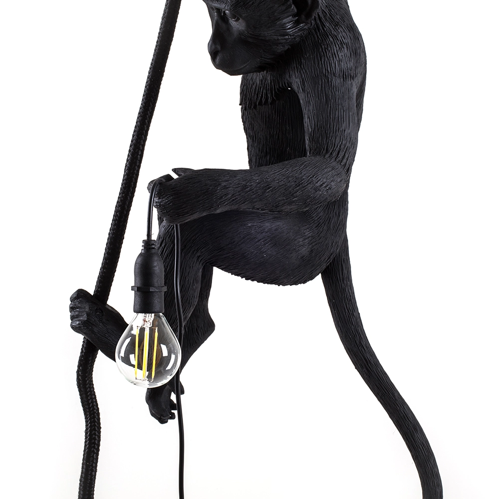 SELETTI lampe à suspension MONKEY LAMP à LED BLACK EDITION