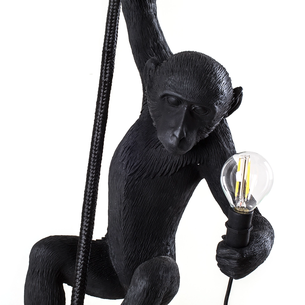 SELETTI lampe à suspension MONKEY LAMP à LED BLACK EDITION