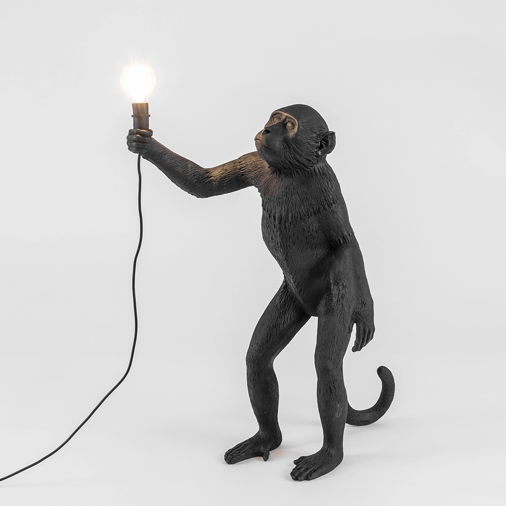 SELETTI lampadaire MONKEY LAMP à LED BLACK EDITION
