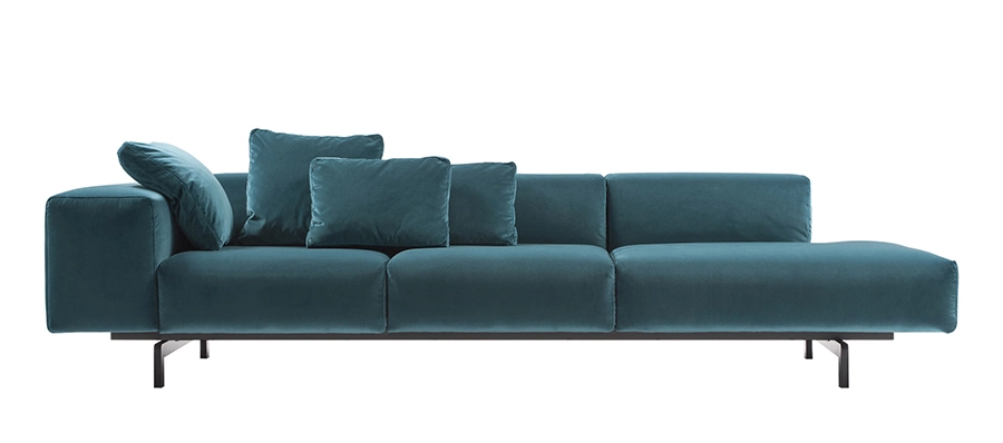 KARTELL canapé côté droit à 3 places LARGO VELLUTO