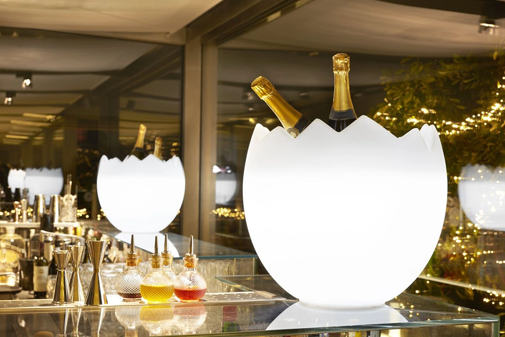 SLIDE porte-bouteilles / vase lumineux KALIMERA à LED RGB