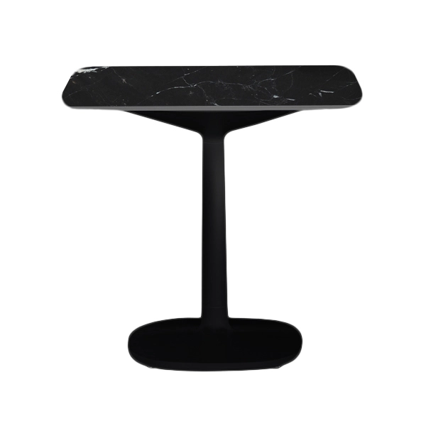 KARTELL table MULTIPLO avec plateau carré 99 cm arrondie et grande base carrée