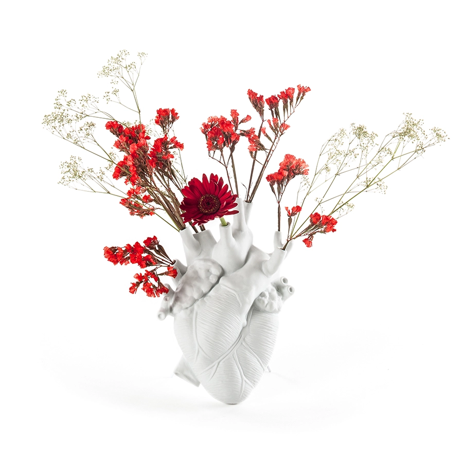SELETTI vase en forme de coeur LOVE IN BLOOM