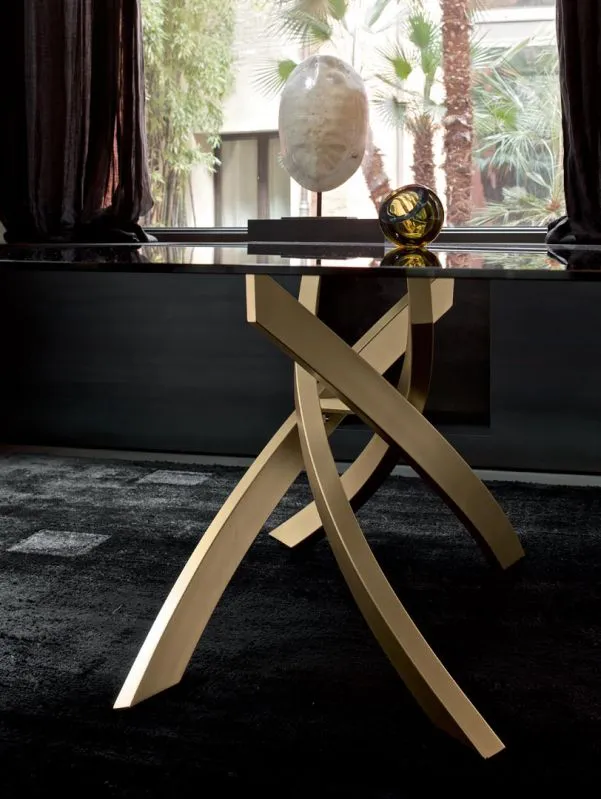 BONTEMPI table avec structure noir poli ARTISTICO 20.13 160x90 cm