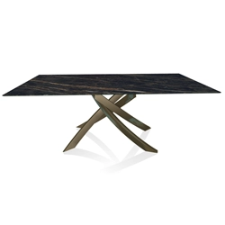 BONTEMPI table avec structure laiton vielli ARTISTICO 52.45 200x100 cm
