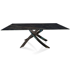 BONTEMPI table avec structure noir poli ARTISTICO 52.45 200x100 cm
