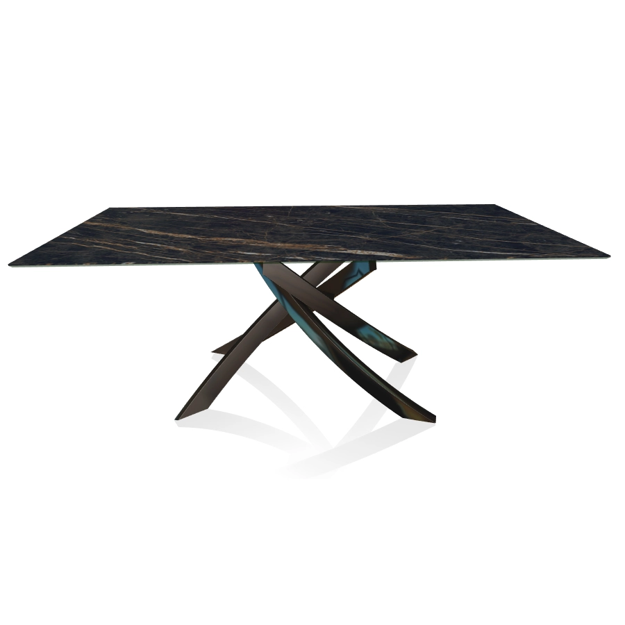 BONTEMPI table avec structure noir poli ARTISTICO 52.45 200x100 cm