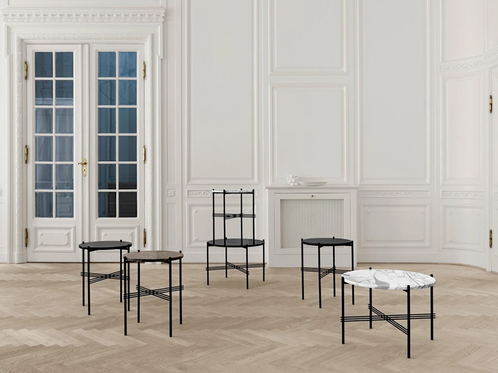 GUBI table basse ronde structure noire TS Ø 105 x 40 cm
