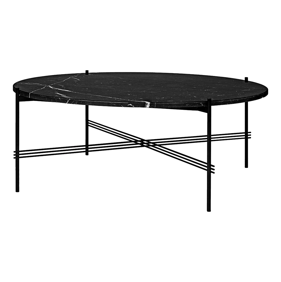 GUBI table basse ronde structure noire TS Ø 105 x 40 cm