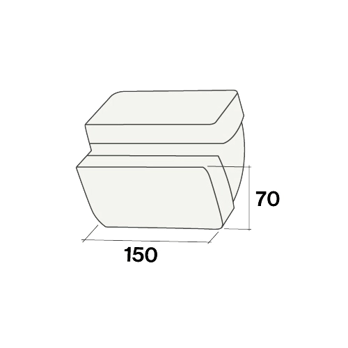 FALMEC courbe verticale rectangulaire KACL.386