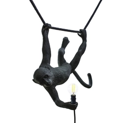 SELETTI lampe à suspension MONKEY LAMP SWING BLACK à LED