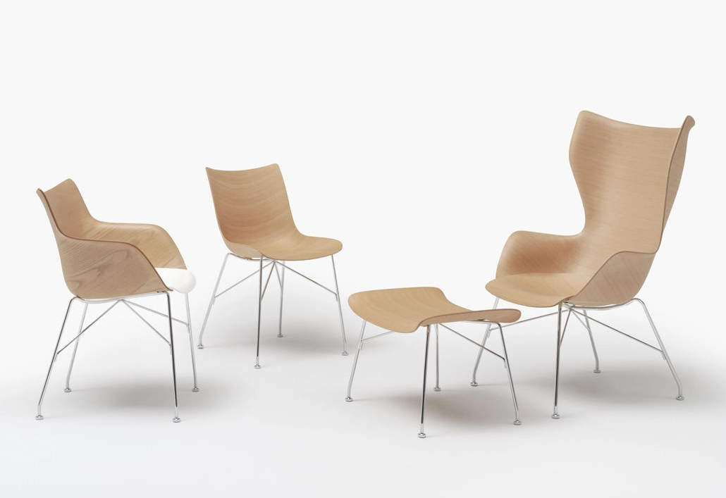 KARTELL fauteuil K/WOOD avec le pouf S/WOOD SMART WOOD