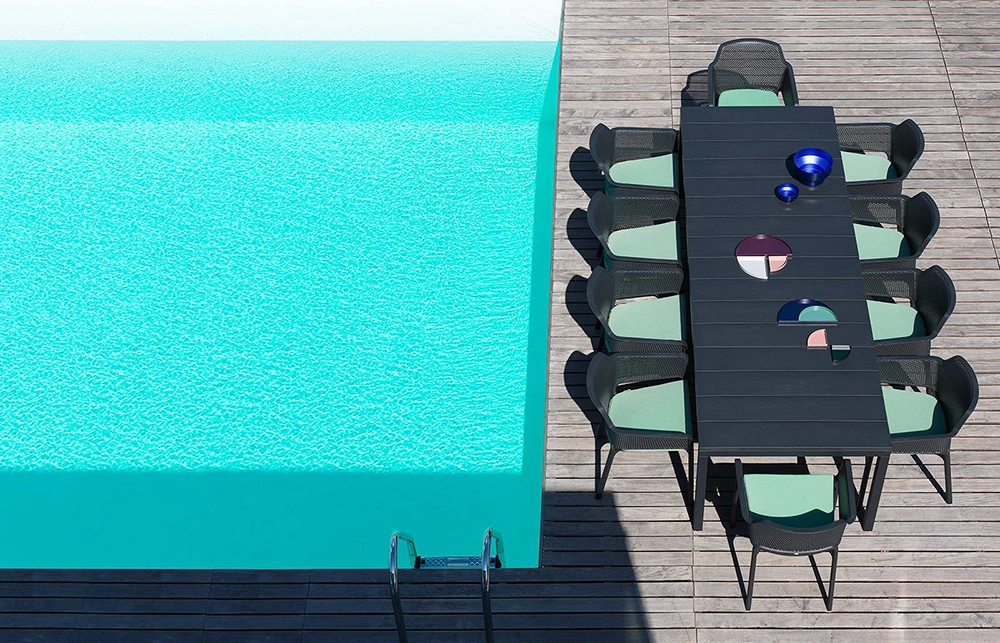 NARDI set de 4 chaises avec accoudoirs pour extérieur NET RELAX