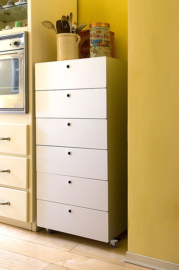 KRIPTONITE meuble à tiroirs sur roulettes 6 tiroirs L 60 cm