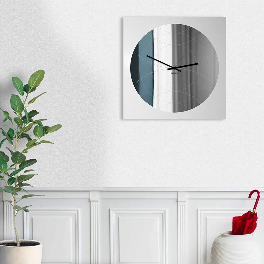dESIGNoBJECT horloge murale avec mirror ronde NARCISO