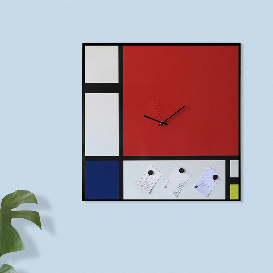 dESIGNoBJECT horloge murale MONDRIAN