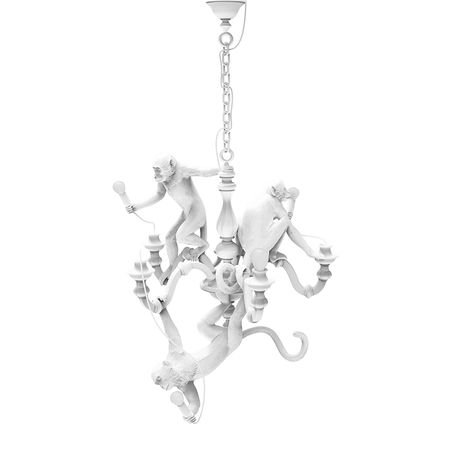 SELETTI lampe à suspension MONKEY CHANDELIER WHITE