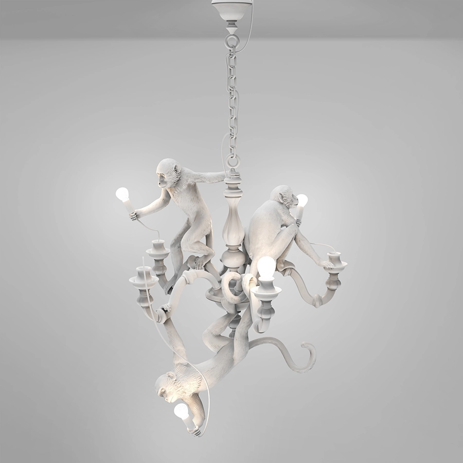 SELETTI lampe à suspension MONKEY CHANDELIER WHITE