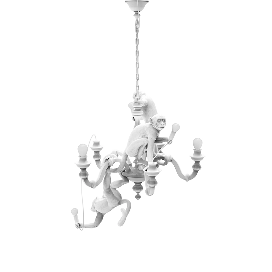 SELETTI lampe à suspension MONKEY CHANDELIER WHITE
