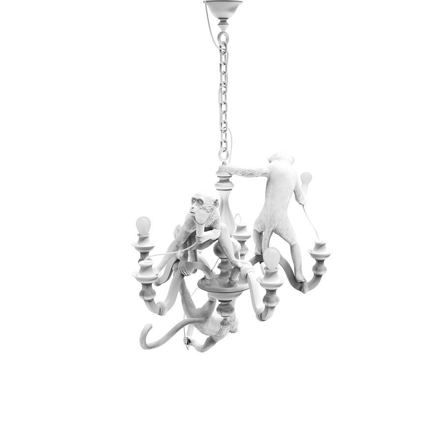 SELETTI lampe à suspension MONKEY CHANDELIER WHITE