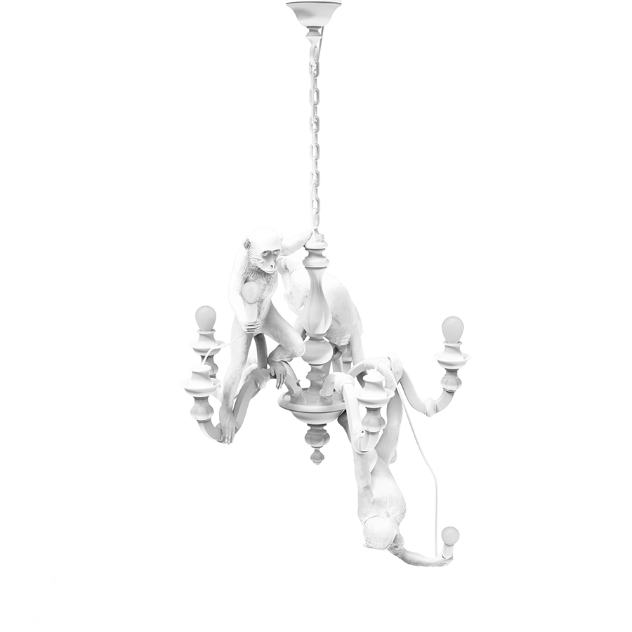 SELETTI lampe à suspension MONKEY CHANDELIER WHITE