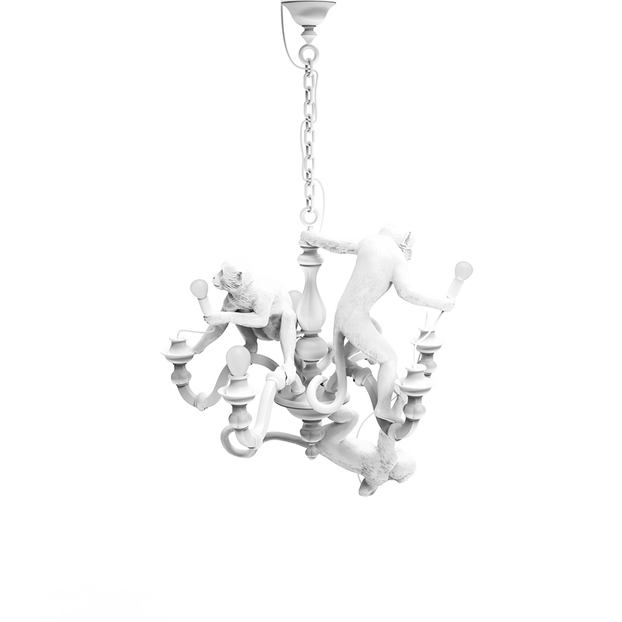 SELETTI lampe à suspension MONKEY CHANDELIER WHITE