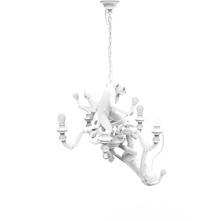 SELETTI lampe à suspension MONKEY CHANDELIER WHITE