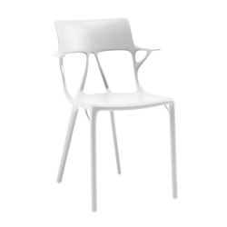 KARTELL chaise avec accoudoirs AI - THE FIRST CHAIR CREATED BY A.I. BLANC