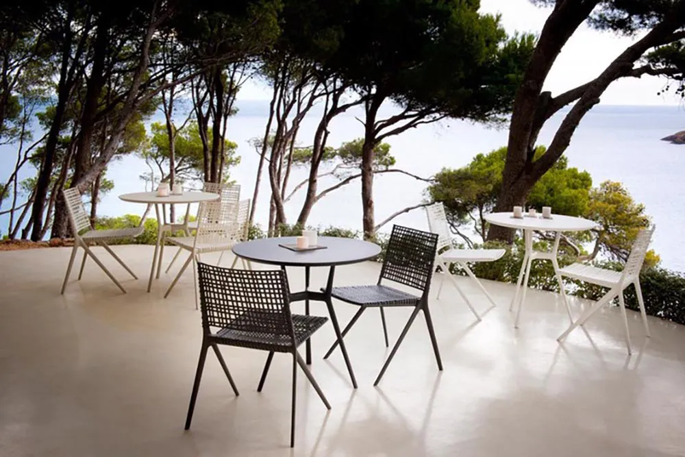 TRIBÙ table bistrot Ø 80 cm d'extérieur BRANCH